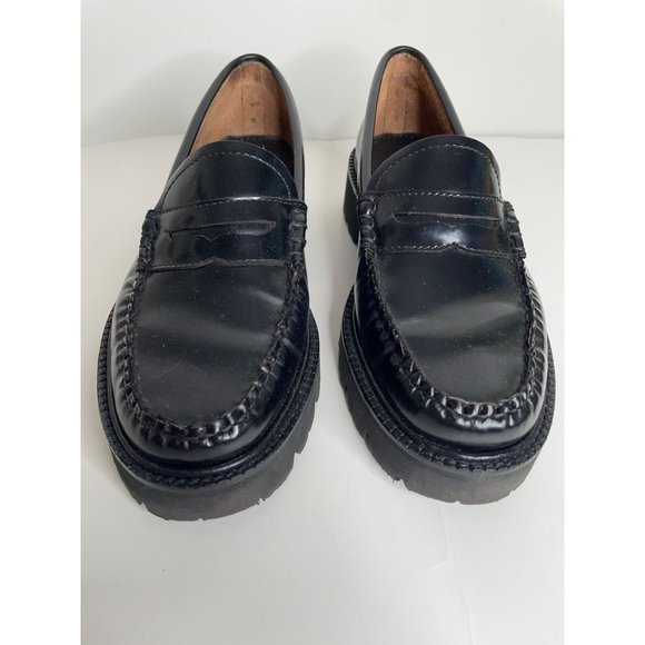 New Weejuns by G.H. Bass Whitney Super Lug Sole Penny Loafer Size 6 Black - Picture 5 of 8